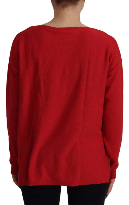 Dolce &amp; Gabbana Elegant Red Wool Blend Knit Sweater