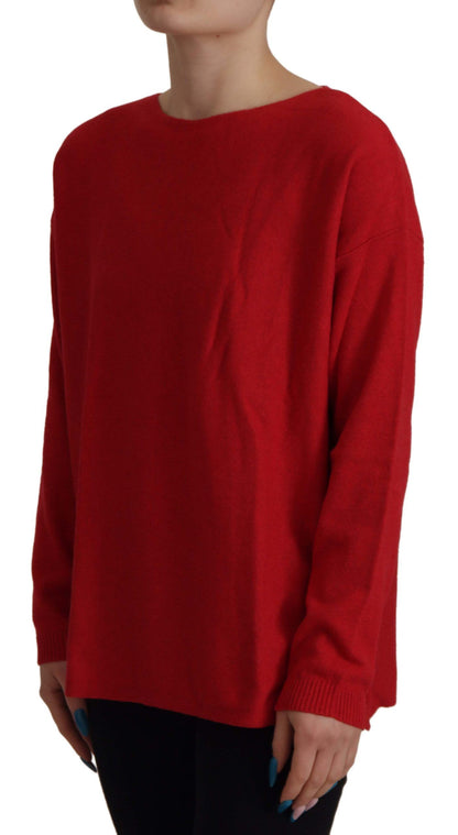 Dolce &amp; Gabbana Elegant Red Wool Blend Knit Sweater