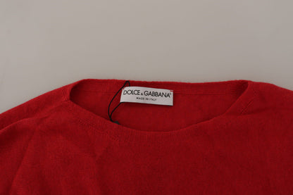 Dolce &amp; Gabbana Elegant Red Wool Blend Knit Sweater