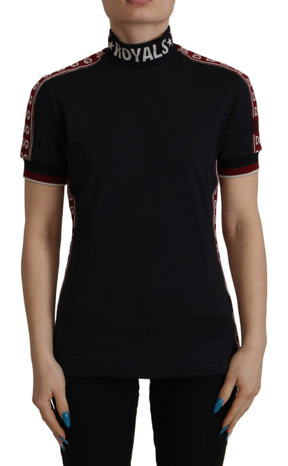 Dolce & Gabbana Elegant Black Turtle Neck Cotton Tee