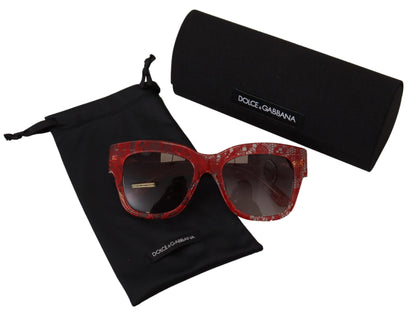 Dolce &amp; Gabbana Sicilian Lace Accented Designer Sunglasses