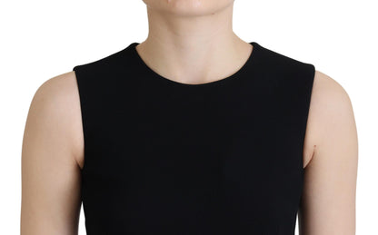 Dolce &amp; Gabbana Elegant Fit and Flare Black Sheath Dress