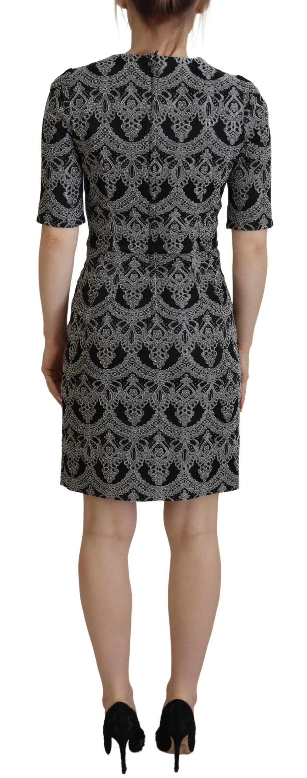 Dolce &amp; Gabbana Elegant Jacquard Bodycon Shift Dress