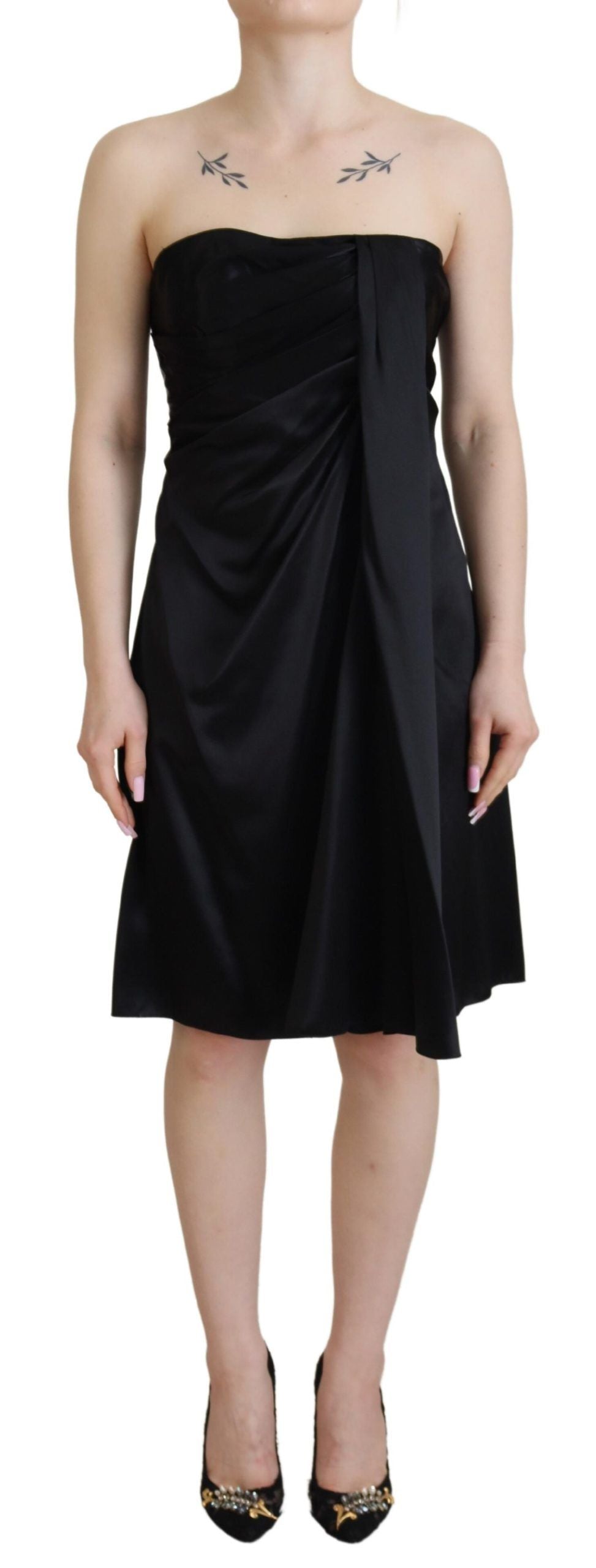 Dolce &amp; Gabbana Elegant Black Silk Mini Sleeveless Dress