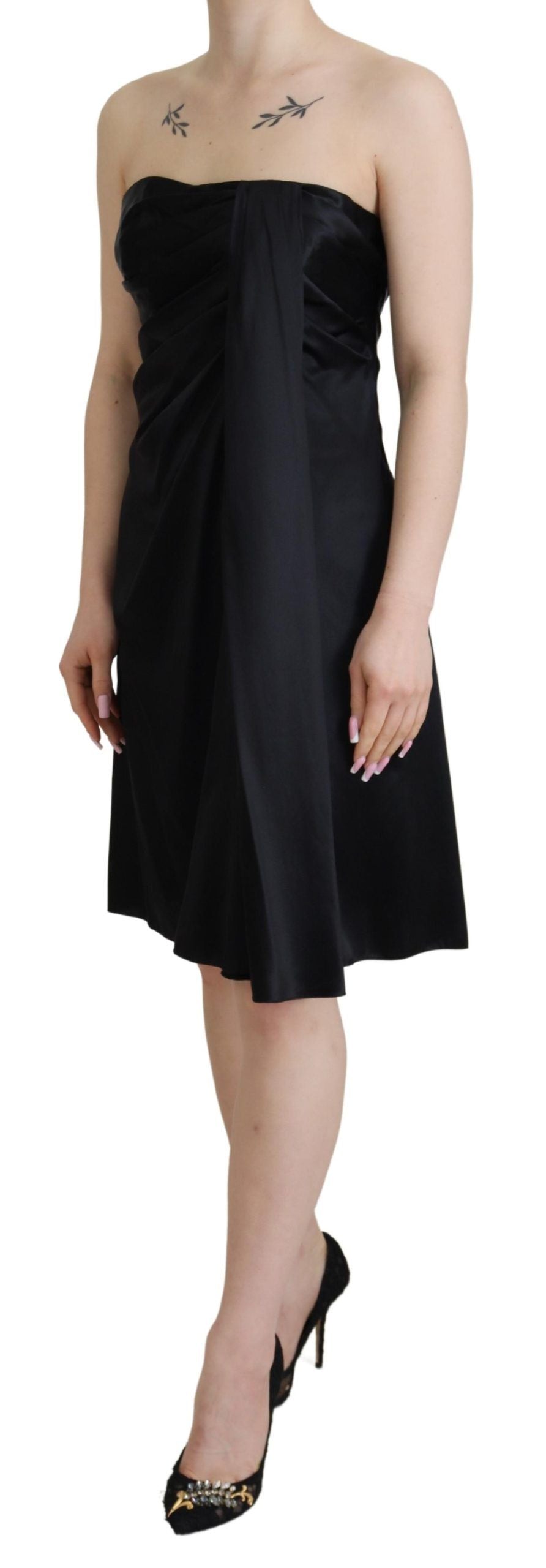 Dolce &amp; Gabbana Elegant Black Silk Mini Sleeveless Dress