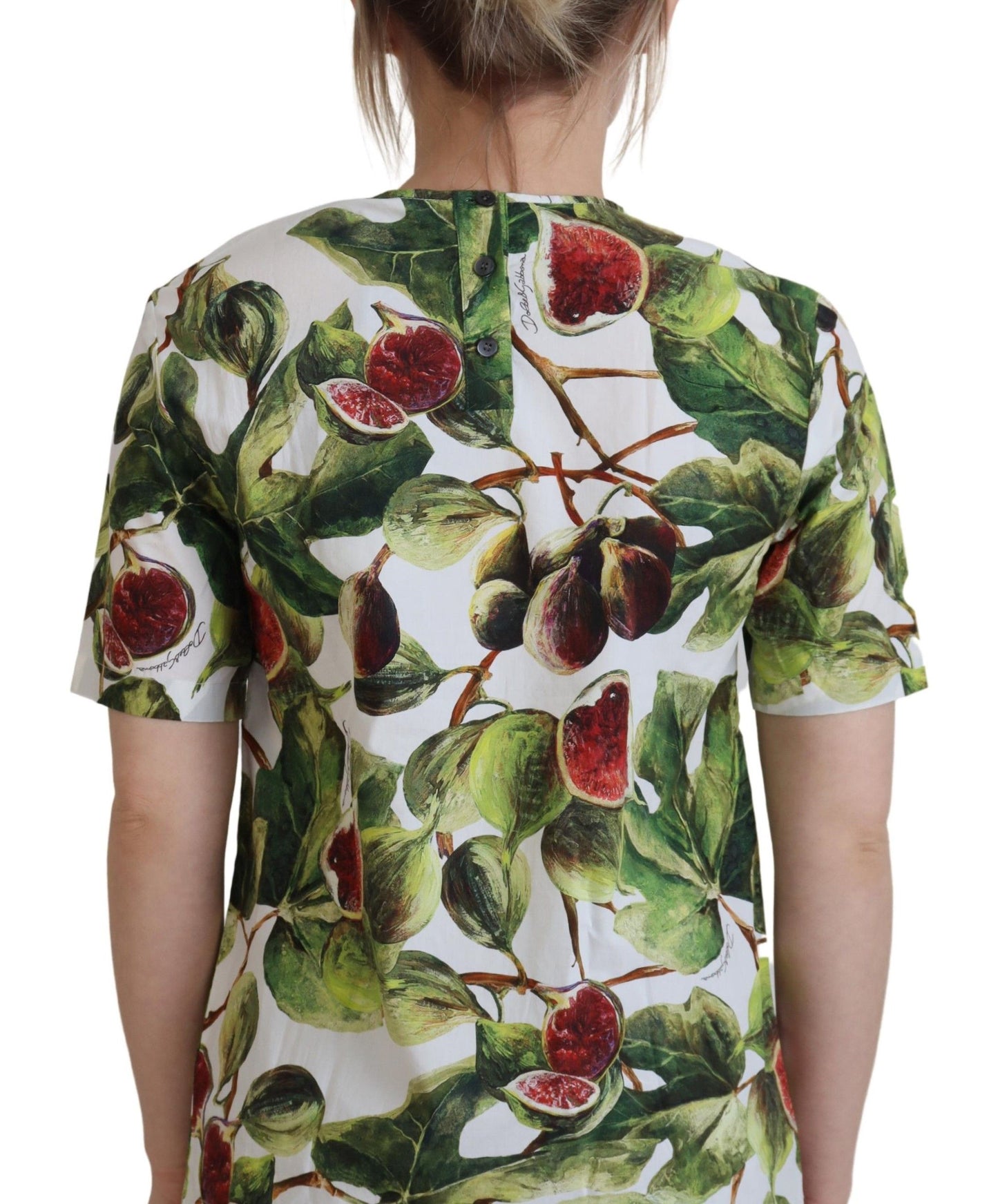 Dolce &amp; Gabbana Chic Multicolor Fig Print Cotton Top