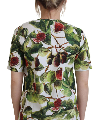 Dolce &amp; Gabbana Chic Multicolor Fig Print Cotton Top