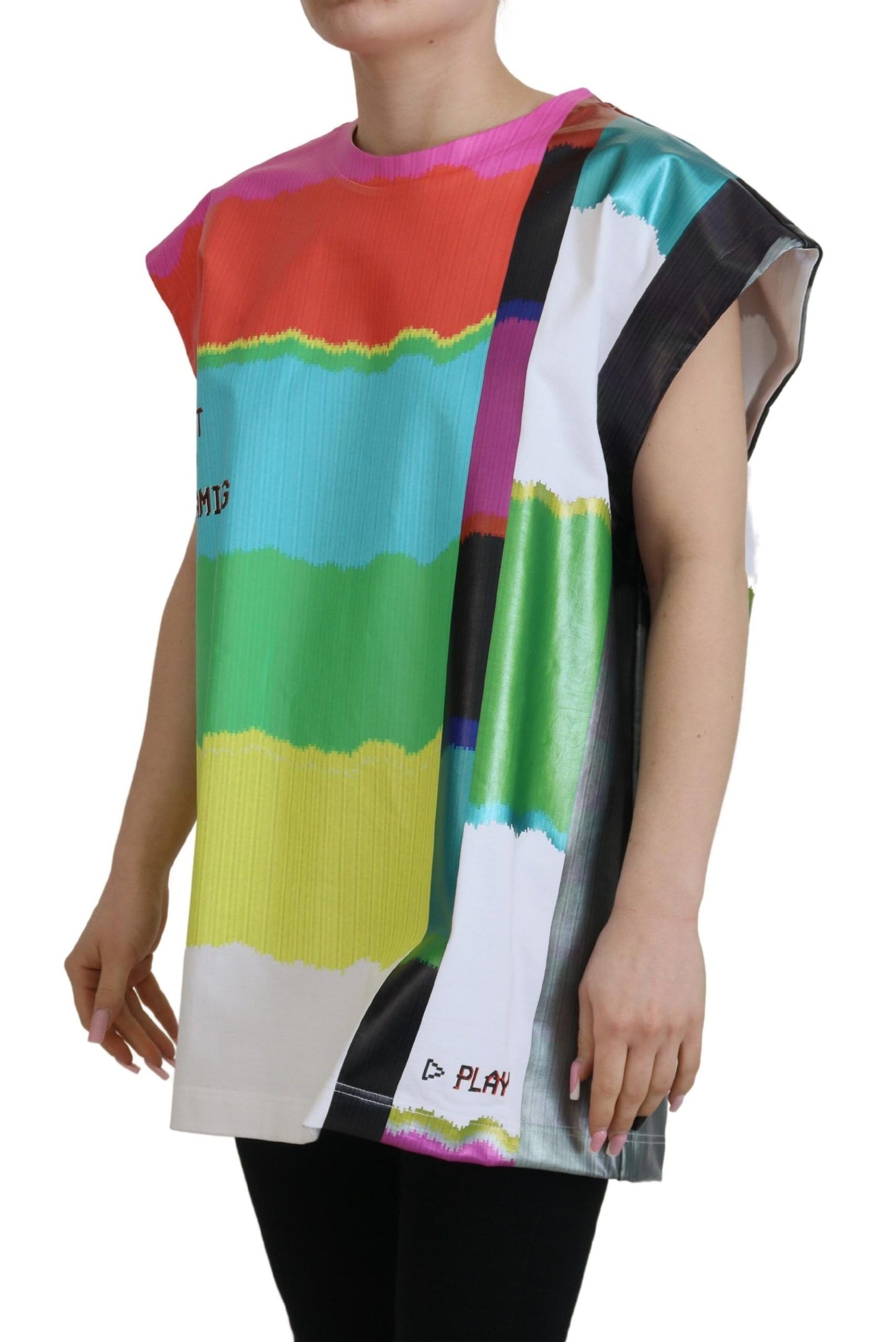 Dolce &amp; Gabbana Multicolor Sleeveless Cotton Top