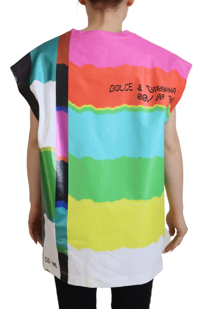 Dolce &amp; Gabbana Multicolor Sleeveless Cotton Top