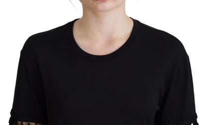 Dolce &amp; Gabbana Elegant Black Cotton Short Sleeve Tee