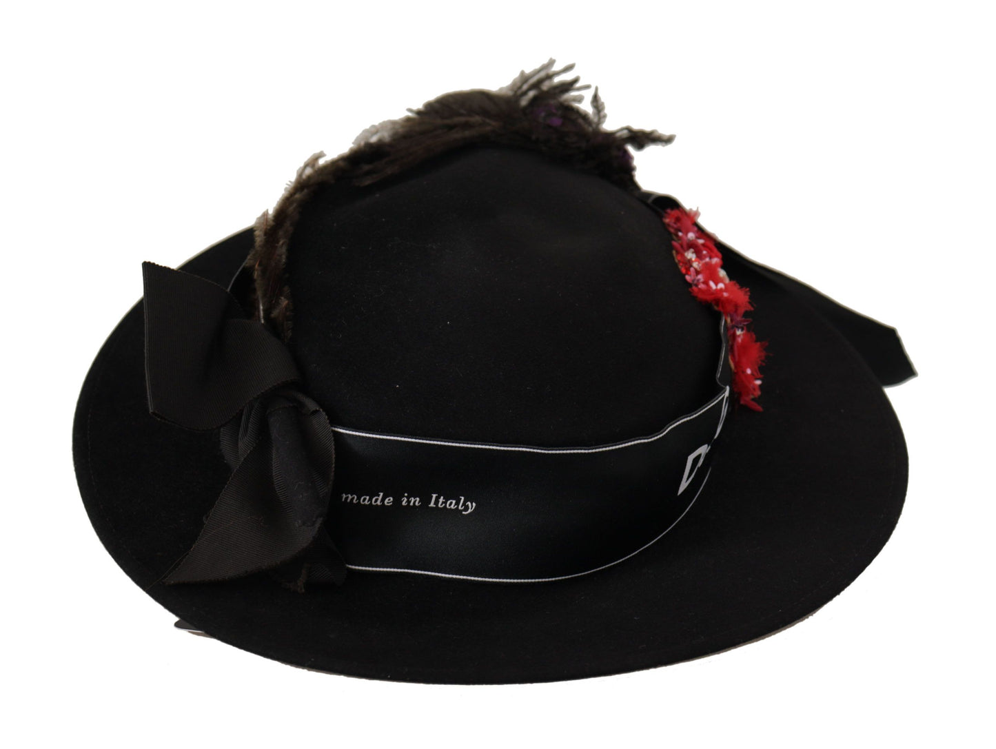 Dolce &amp; Gabbana Elegant Wide Brim Black Hat