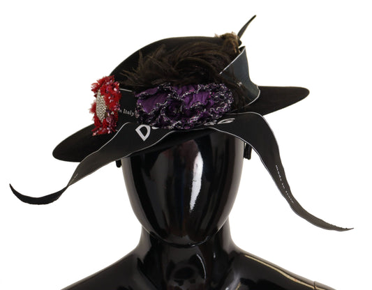 Dolce &amp; Gabbana Elegant Wide Brim Black Hat