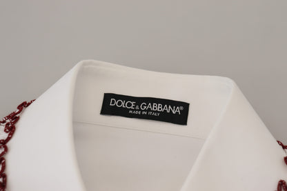 Dolce &amp; Gabbana Elegant White Cotton Polo Top