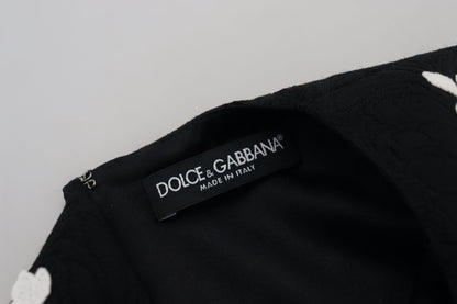 Dolce &amp; Gabbana Elegant Black A-Line Mini Dress with Lace Trim