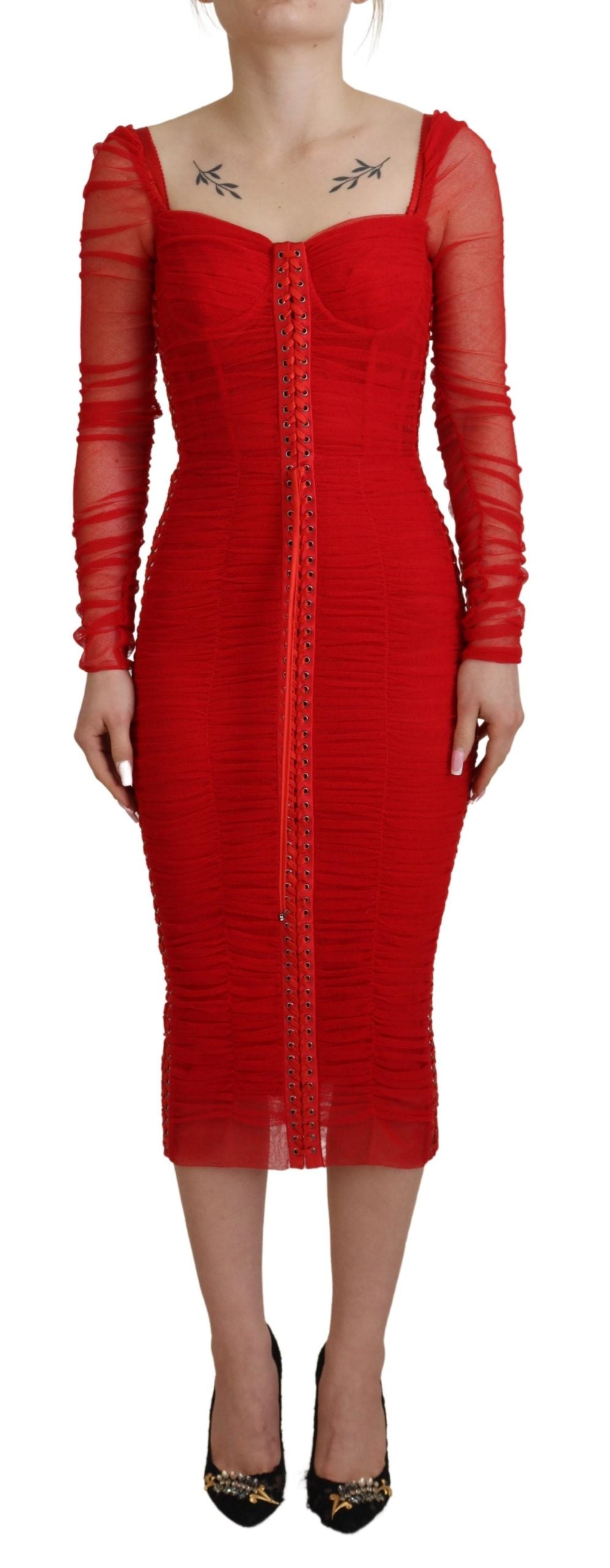 Dolce &amp; Gabbana Elegant Red Bodycon Sheath Dress