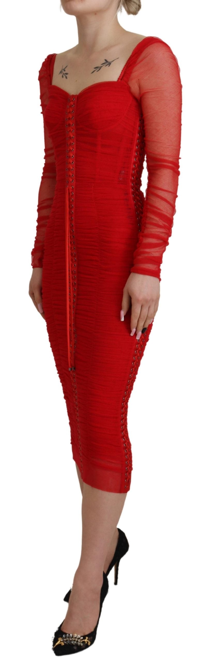 Dolce &amp; Gabbana Elegant Red Bodycon Sheath Dress