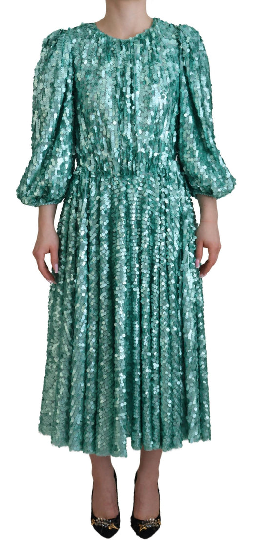 Dolce &amp; Gabbana Elegant Sequined A-Line Midi Dress