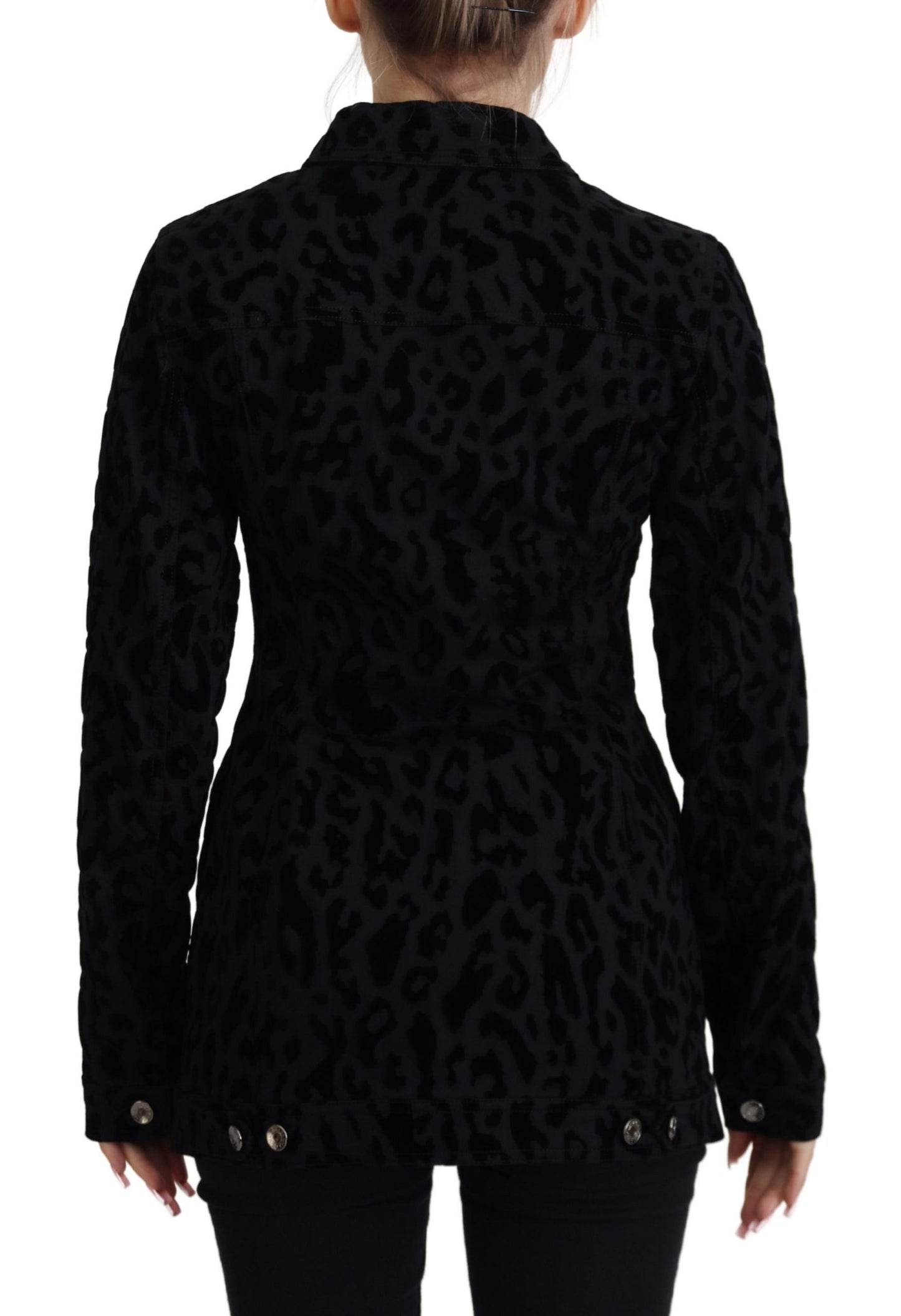 Dolce &amp; Gabbana Chic Leopard Pattern Denim Jacket