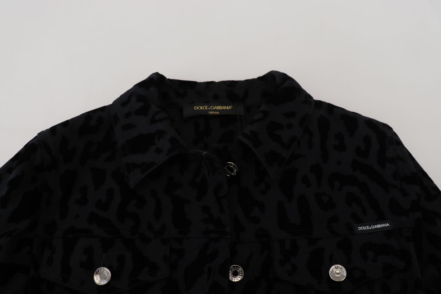 Dolce &amp; Gabbana Chic Leopard Pattern Denim Jacket