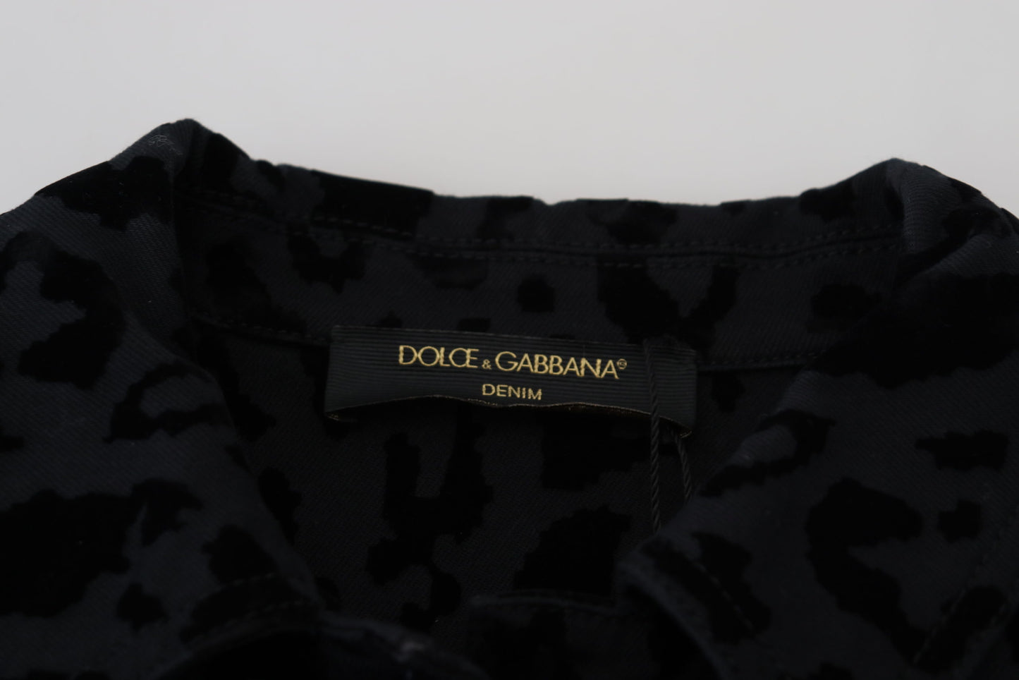 Dolce &amp; Gabbana Chic Leopard Pattern Denim Jacket