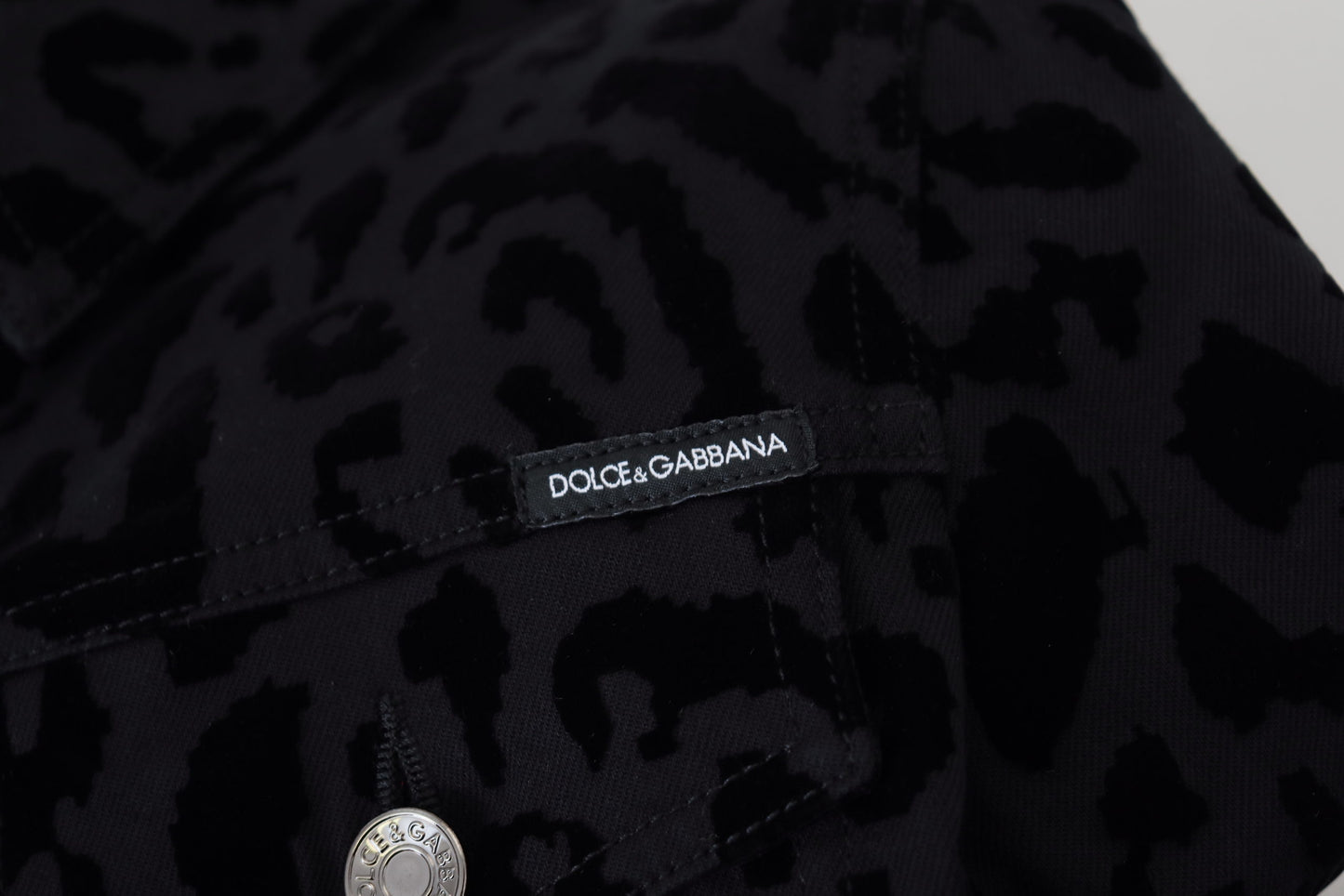 Dolce &amp; Gabbana Chic Leopard Pattern Denim Jacket