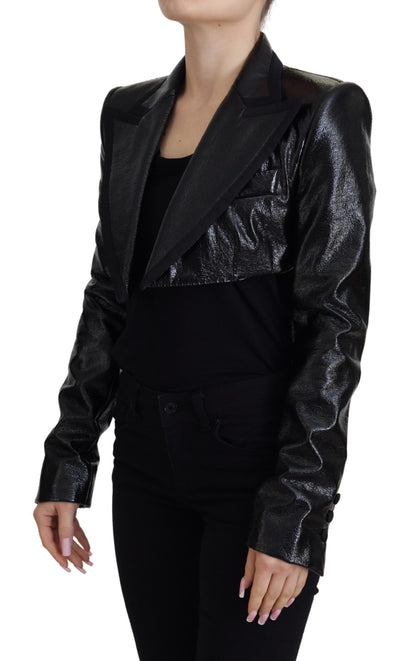 Dolce &amp; Gabbana Elegant Cropped Black Designer Jacket