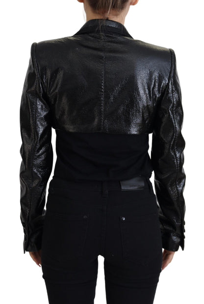 Dolce &amp; Gabbana Elegant Cropped Black Designer Jacket