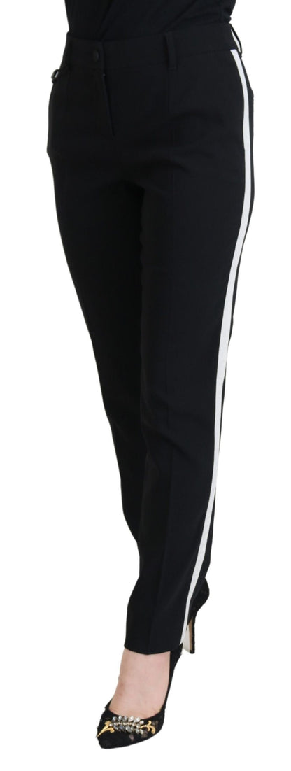 Dolce &amp; Gabbana Elegant Black Wool-Silk Pants