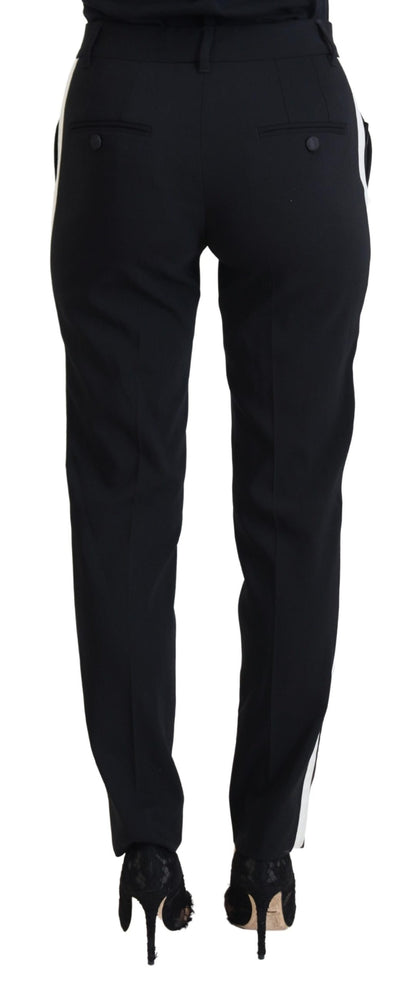 Dolce &amp; Gabbana Elegant Black Wool-Silk Pants