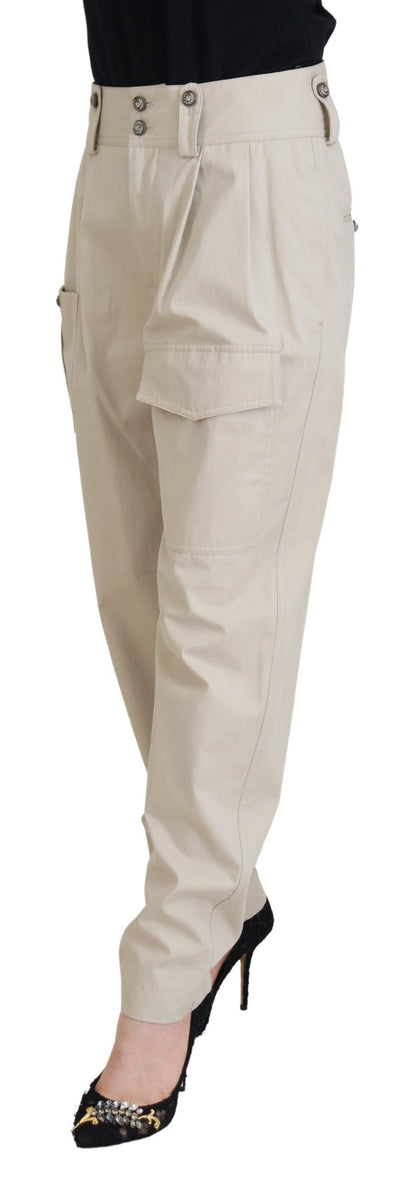 Dolce &amp; Gabbana Elegant Beige Cotton Trousers