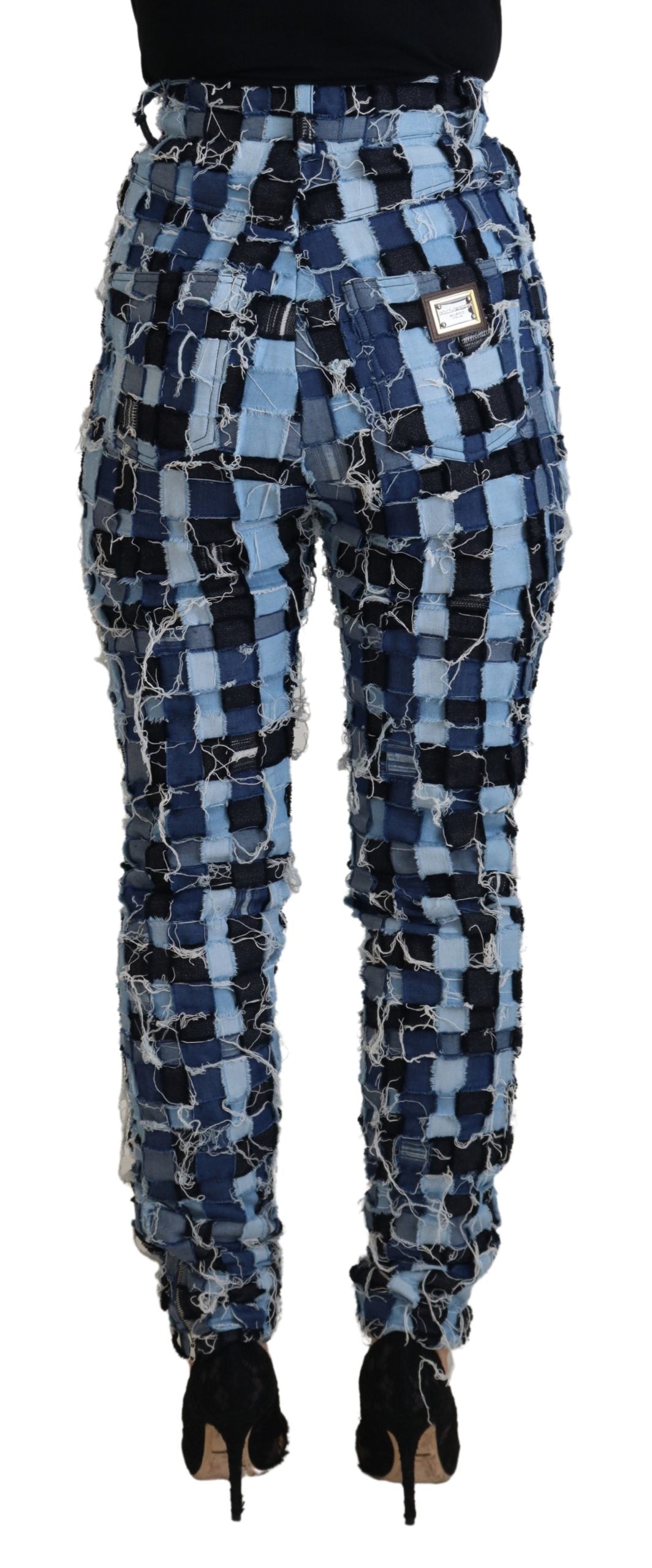 Dolce &amp; Gabbana Multicolor Patchwork High-Waist Skinny Jeans