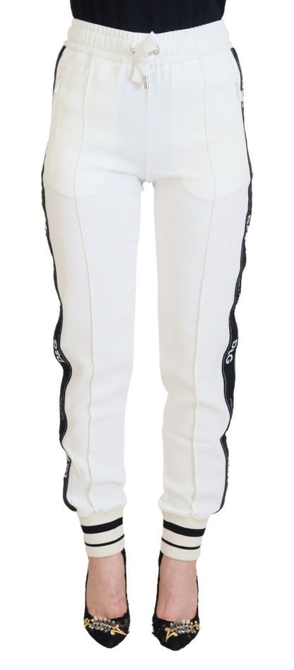 Dolce &amp; Gabbana Chic White Jogger Pants for Elevated Comfort