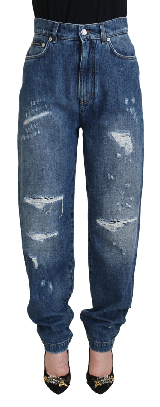 Dolce &amp; Gabbana Elegant Tattered Denim Jeans