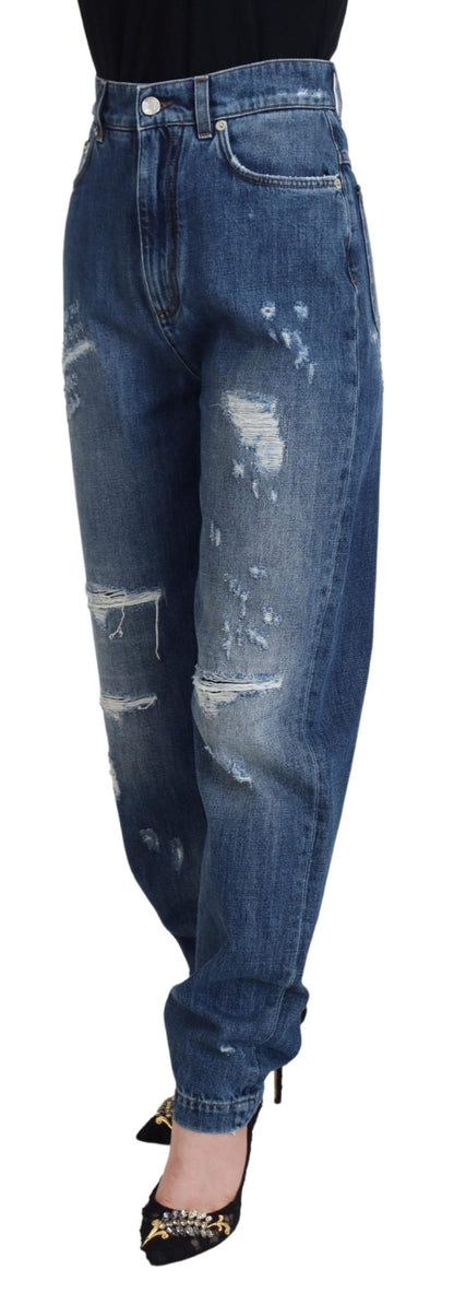 Dolce &amp; Gabbana Elegant Tattered Denim Jeans