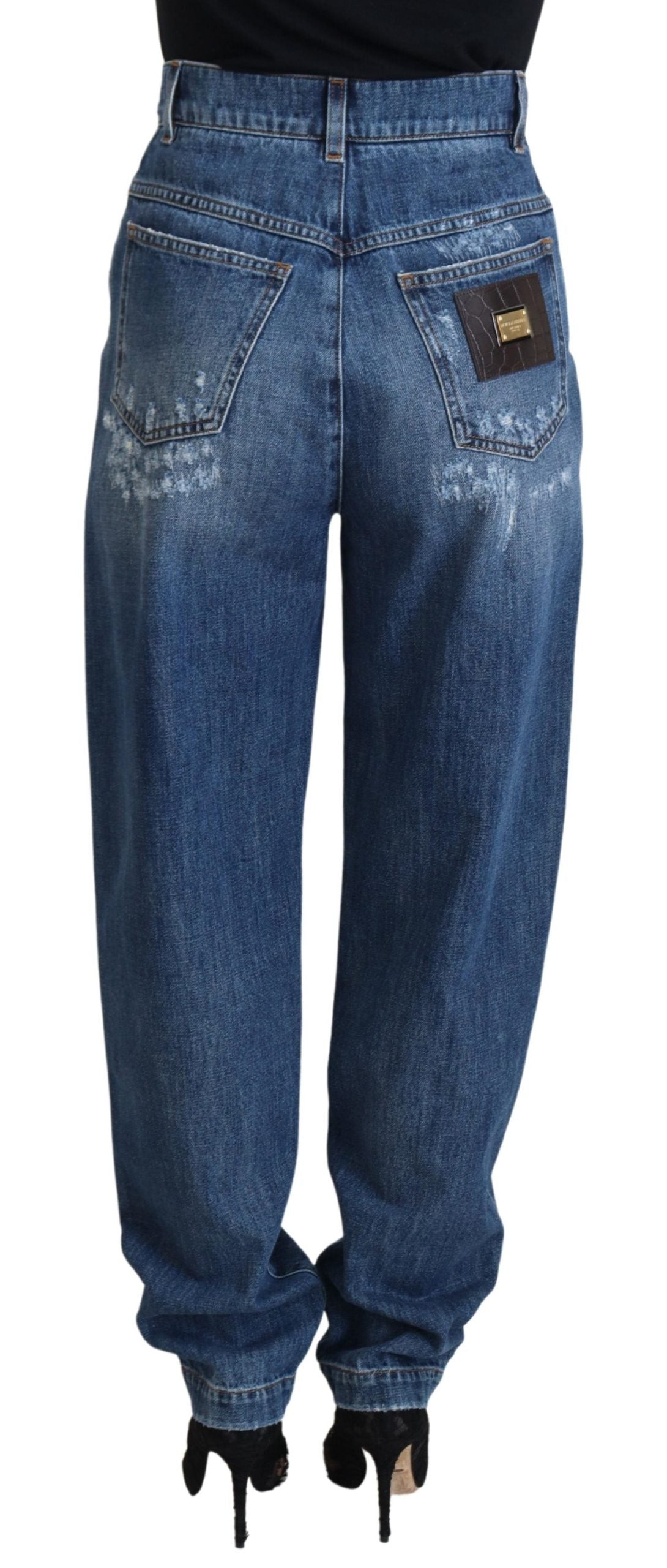 Dolce &amp; Gabbana Elegant Tattered Denim Jeans