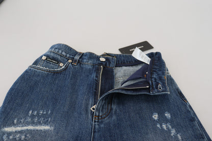 Dolce &amp; Gabbana Elegant Tattered Denim Jeans