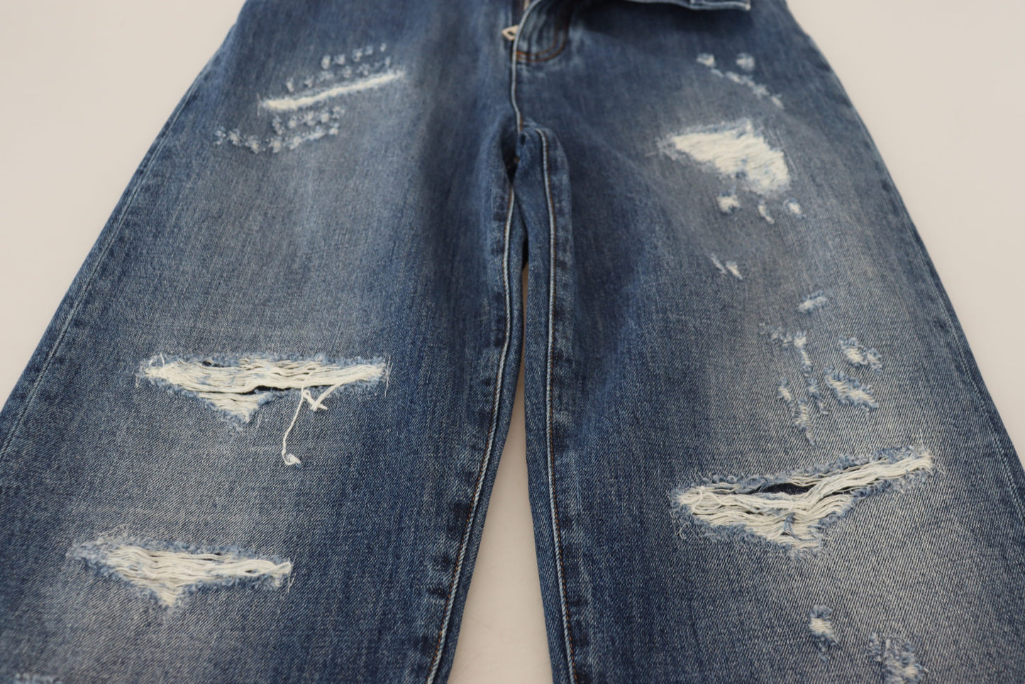 Dolce &amp; Gabbana Elegant Tattered Denim Jeans