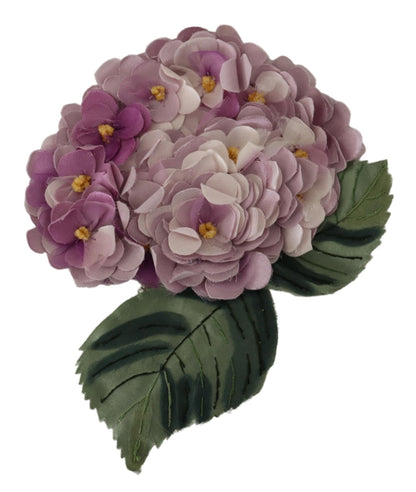 Dolce &amp; Gabbana Elegant Purple Floral Silk Blend Brooch