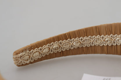 Dolce &amp; Gabbana Exquisite Beige Viscose Diadem Headband