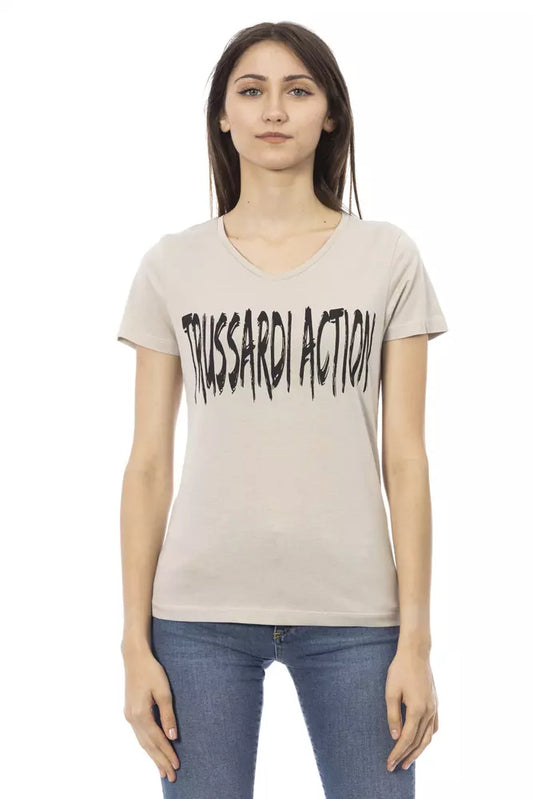 Trussardi Action Beige Cotton Women T-Shirt