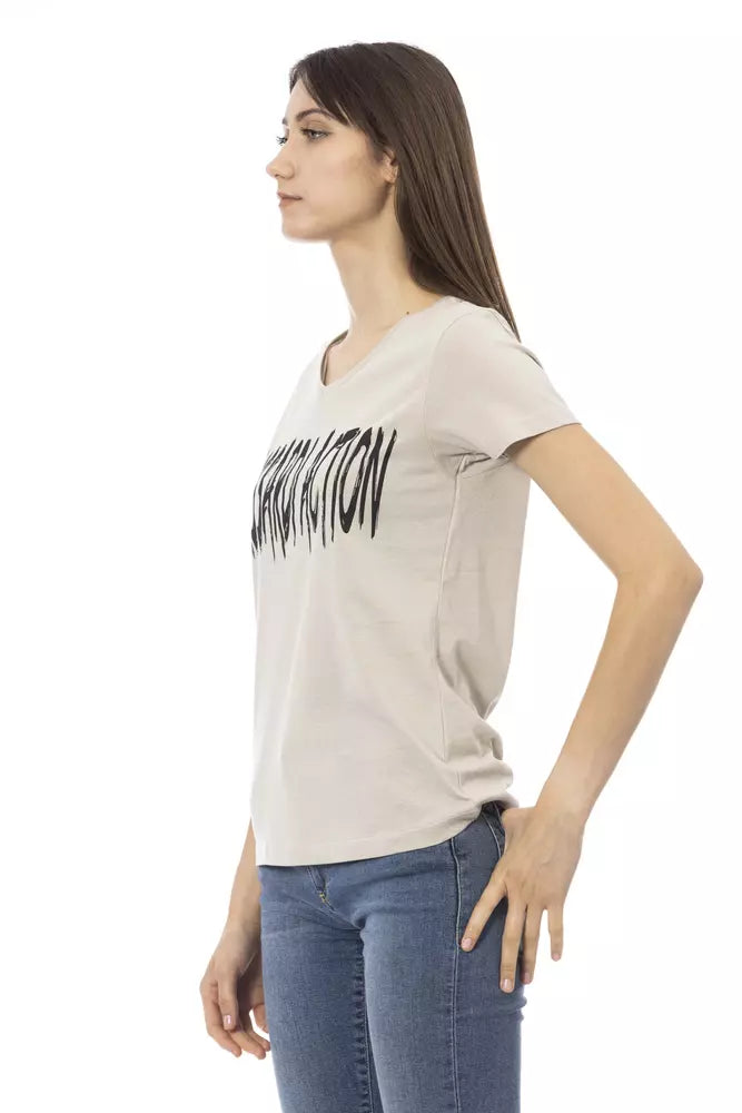 Trussardi Action Beige Cotton Women T-Shirt