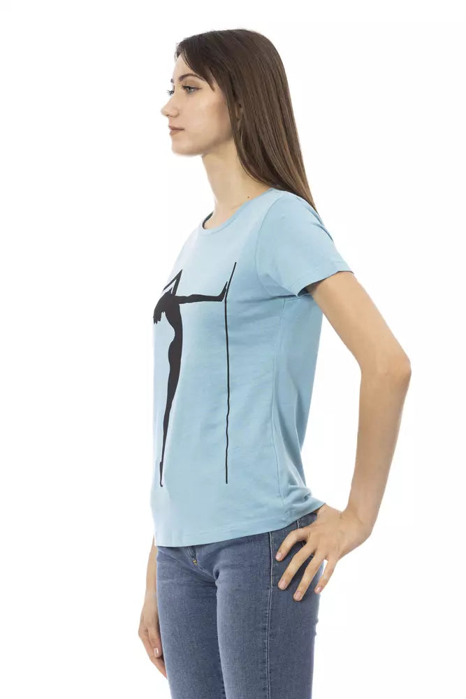 Trussardi Action Light Blue Cotton Women T-Shirt