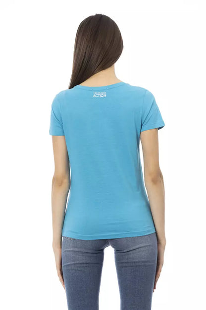 Trussardi Action Light Blue Cotton Women T-Shirt