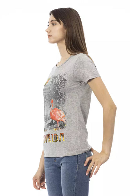 Trussardi Action Gray Cotton Women T-Shirt