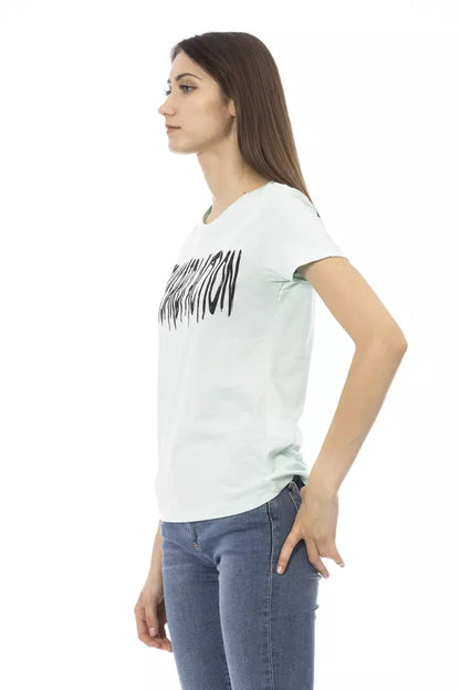 Trussardi Action Light Blue Cotton Women T-Shirt