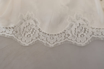 Dolce & Gabbana Elegant White Lace Lingerie Shorts