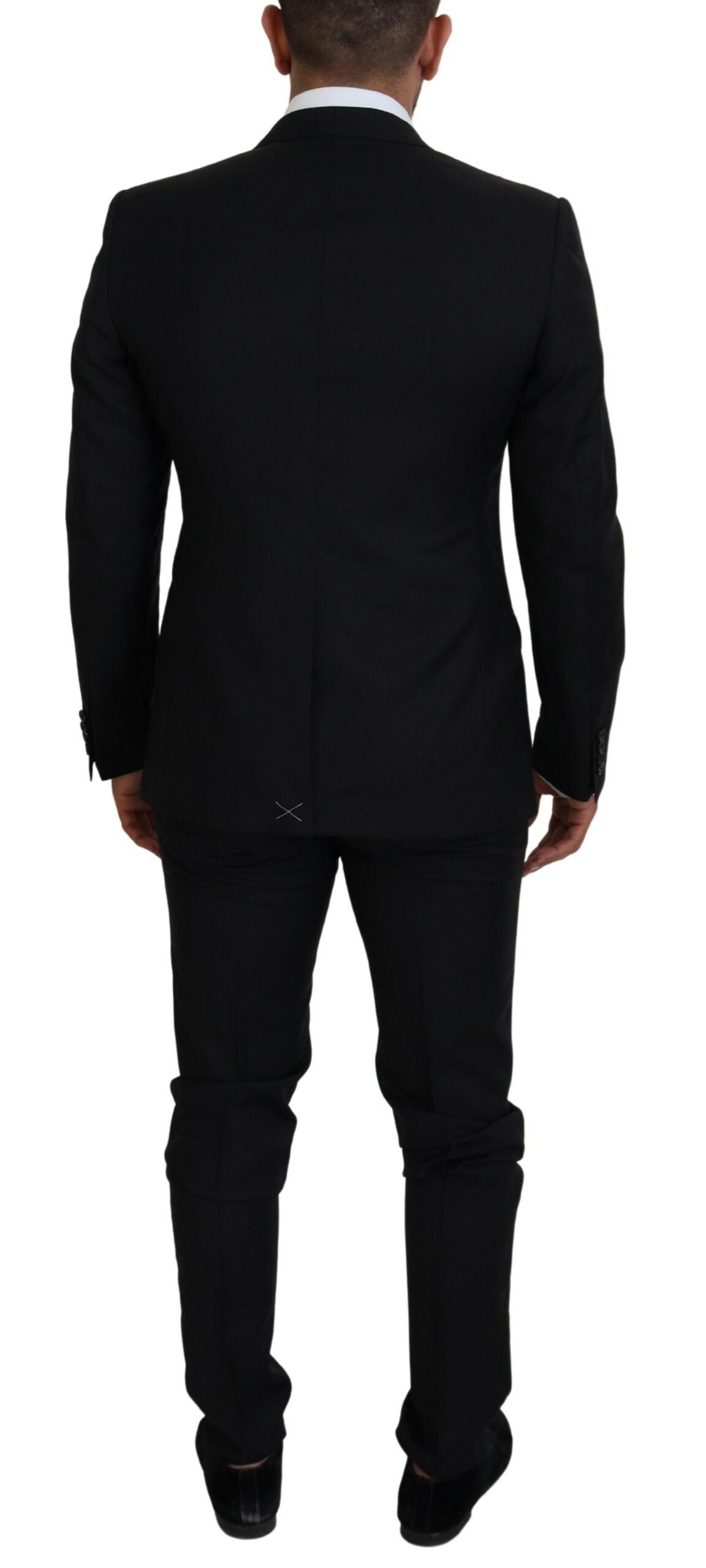 Dolce &amp; Gabbana Sleek Black Two-Piece Wool Martini Suit