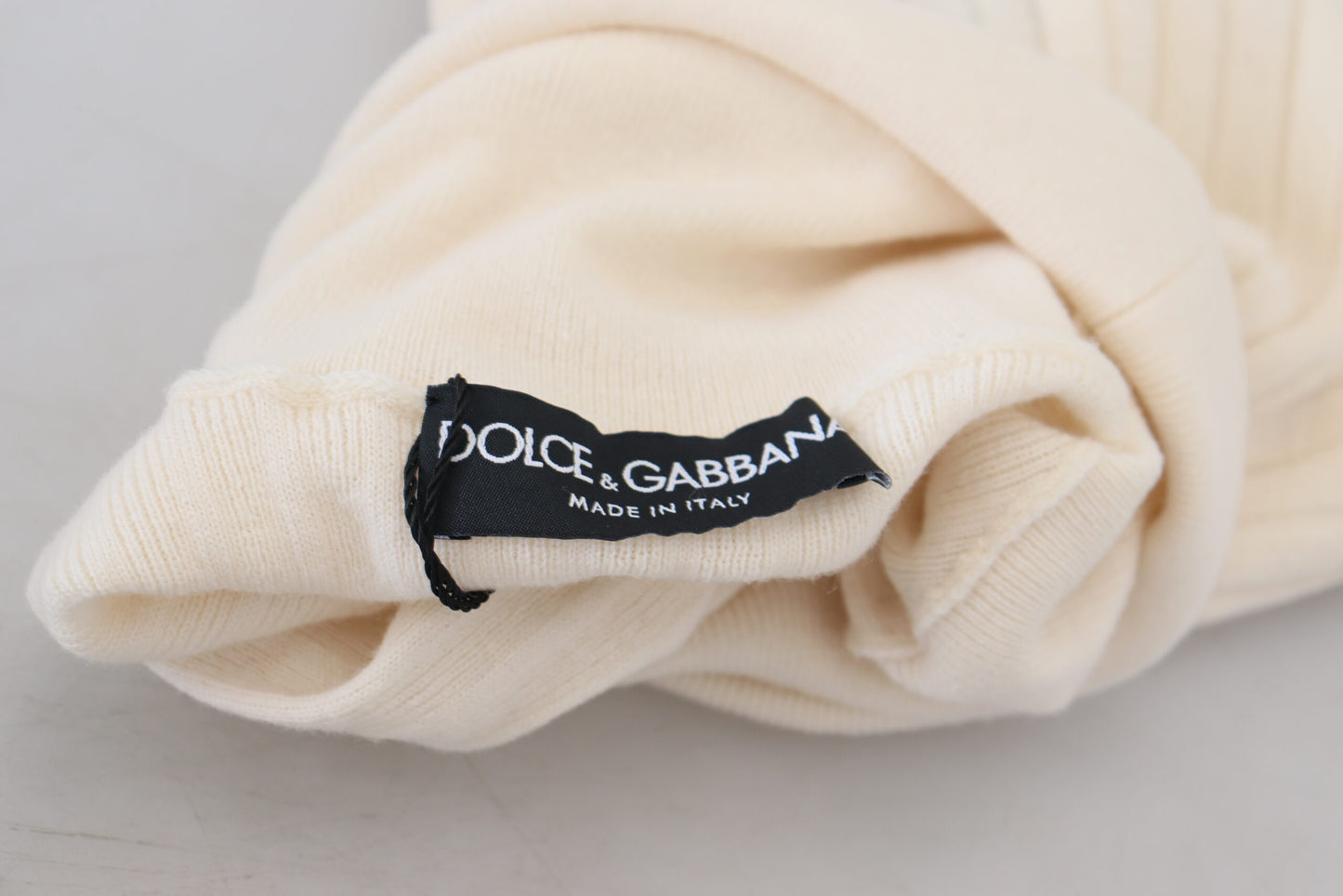 Dolce &amp; Gabbana Ivory Turtleneck Wool Blend Sweater