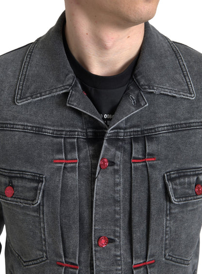 Dolce & Gabbana Elegant Gray Stretch Denim Jacket