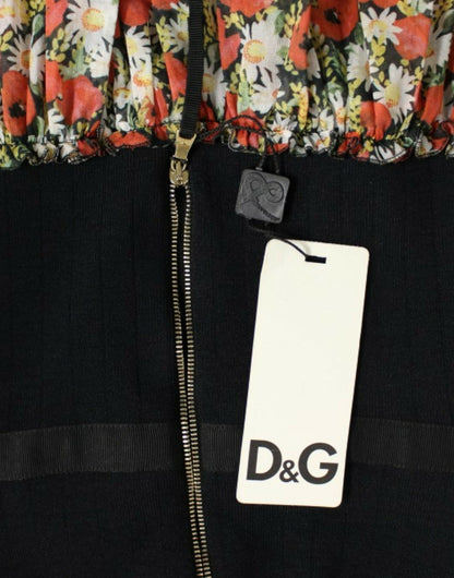 Dolce &amp; Gabbana Elegant Floral Halterneck Bubble Dress